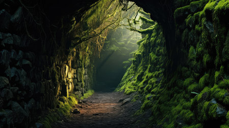 eerie light at the end of tunnelの素材