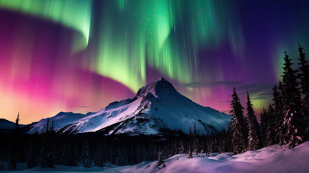 display mountain northern lightsの素材