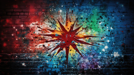 painted grunge starburstの素材