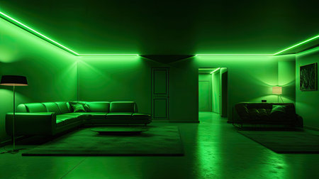 illuminating led lights greenの素材