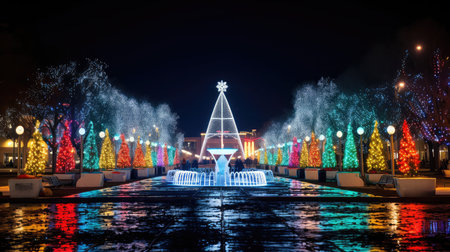 illuminate christmas lights outdoorsの素材