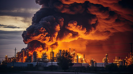 glow oil refinery fireの素材