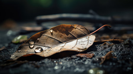 up dark leaf backgroundの素材