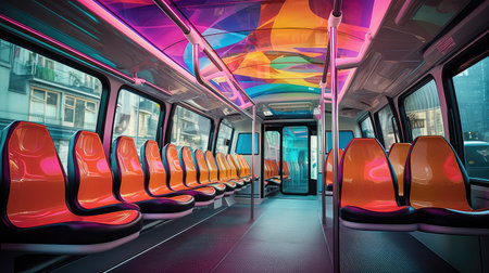 lighting city bus interiorの素材