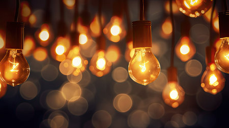 warm bulb lights backgroundの素材