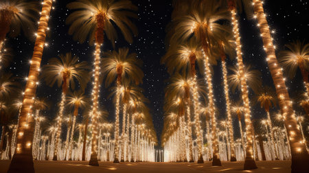 fairy palm tree lightsの素材