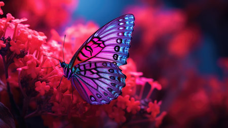 butterfly red purple gradientの素材