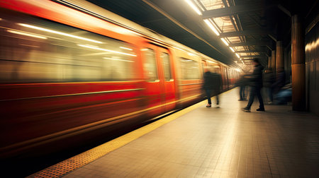 platform blurred subway interiorの素材