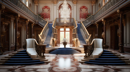staircase blurred luxury interior designの素材