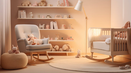 lighting blurred interior baby nurseryの素材