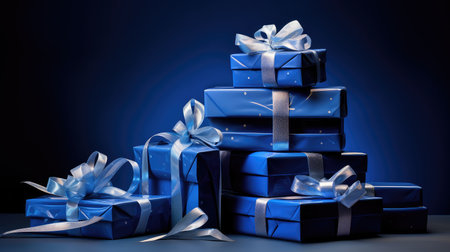 style gift box blue ribbonの素材