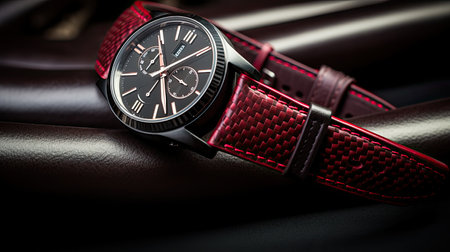 watch dark red black carbon fiber designの素材