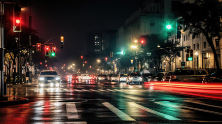 street red yellow green lightsの素材