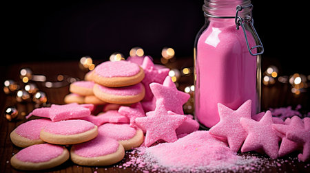festive pink sparkle dustの素材