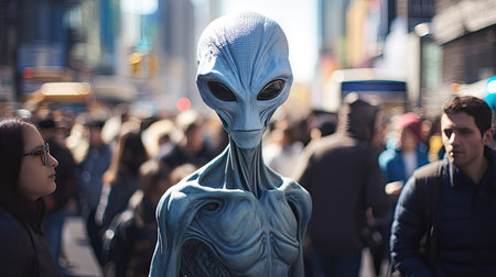 metallic alien standingの素材