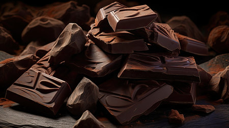 decadent dark chocolate piecesの素材