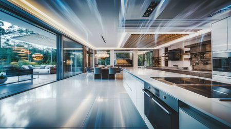 open blurred modern mansion interiorの素材