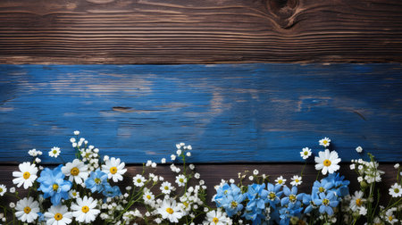 background blue floral borderの素材