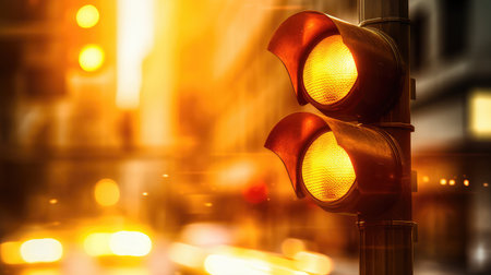 signal yellow stoplightの素材