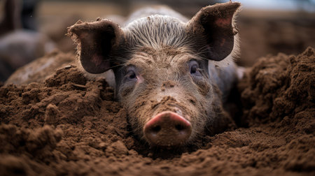 mud snout pig farmの素材