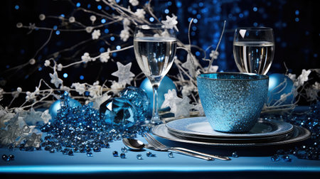 magical blue and silver glitterの素材