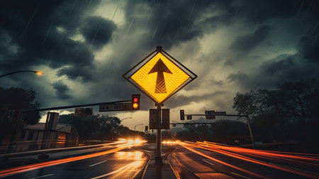 yellow arrow sign lightsの素材