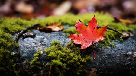 leaf red yellowの素材