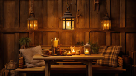 cabin yellow pine boardの素材