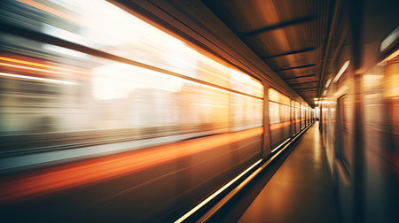motion blurred train interiorの素材