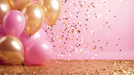 vibrant pink and gold glitter backgroundの素材