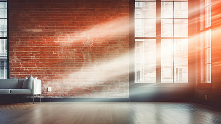 apartment blurred interior brick wallの素材