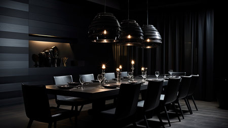 sophisticated dark dining roomの素材