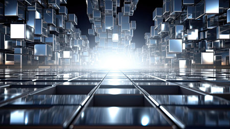 geometric silver lights backgroundの素材