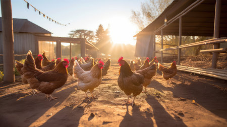 hens beautiful chicken farmの素材
