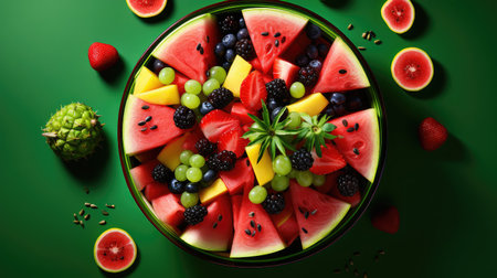 bowl half watermelon backgroundの素材
