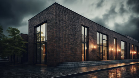 facade dark gray brickの素材