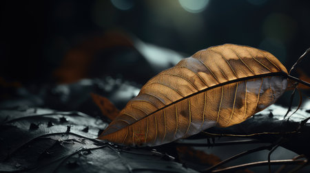 eaten dark leaf backgroundの素材