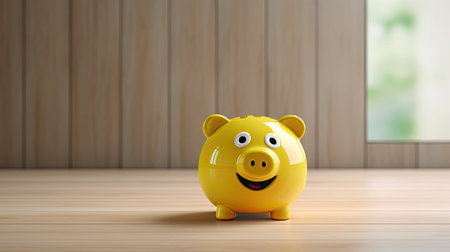 finance yellow piggy bankの素材