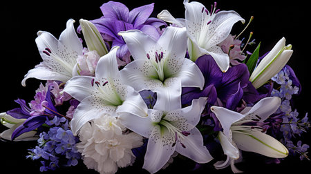 lilies purple whiteの素材