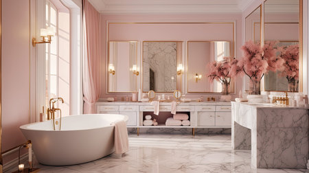 bathroom marble pink goldの素材