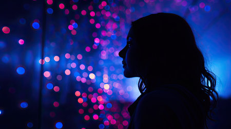 artistic blue and purple bokehの素材