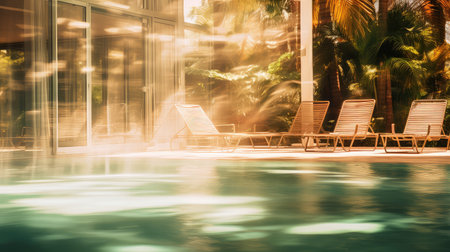 pool blurred hotel interiorsの素材