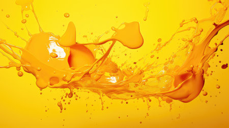 droplets yellow paint splashの素材