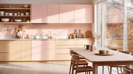 aesthetic pink kitchenの素材