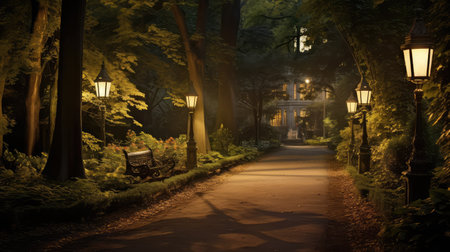 trees outside lightingの素材