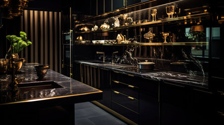 glamorous home kitchen darkの素材