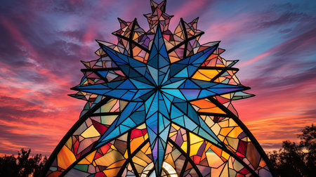 glass nativity scene starの素材