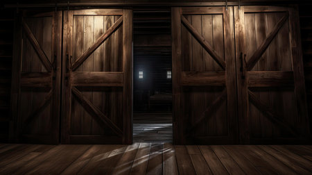 mystery blurred interior barn doorsの素材