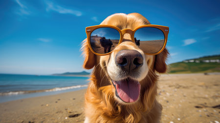 expression golden retriever sunglassesの素材