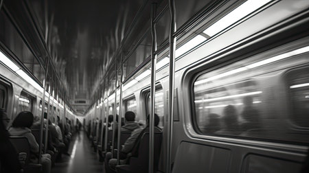 luggage blurred train interiorの素材